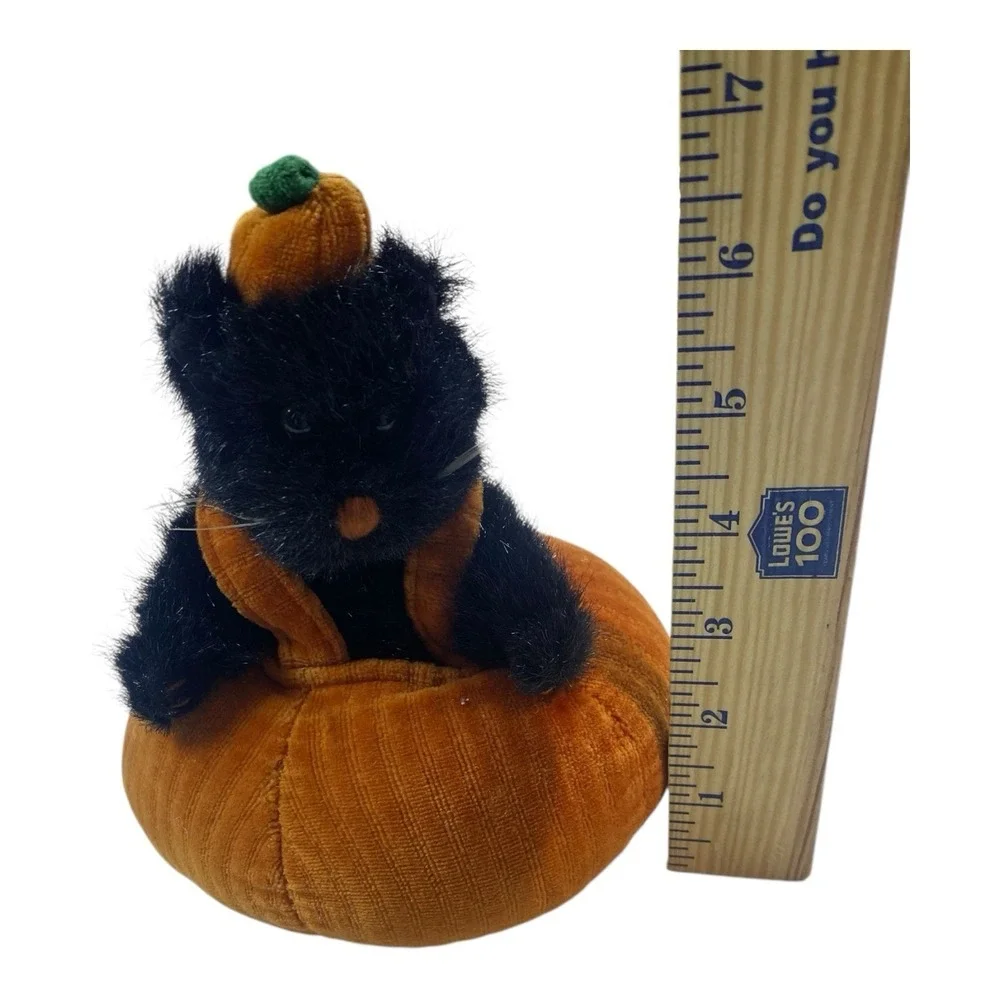 Vintage Boyds Bears Black Cat Plush Inkly Boocat Pumpkin‎ Costume Stuffed Animal
